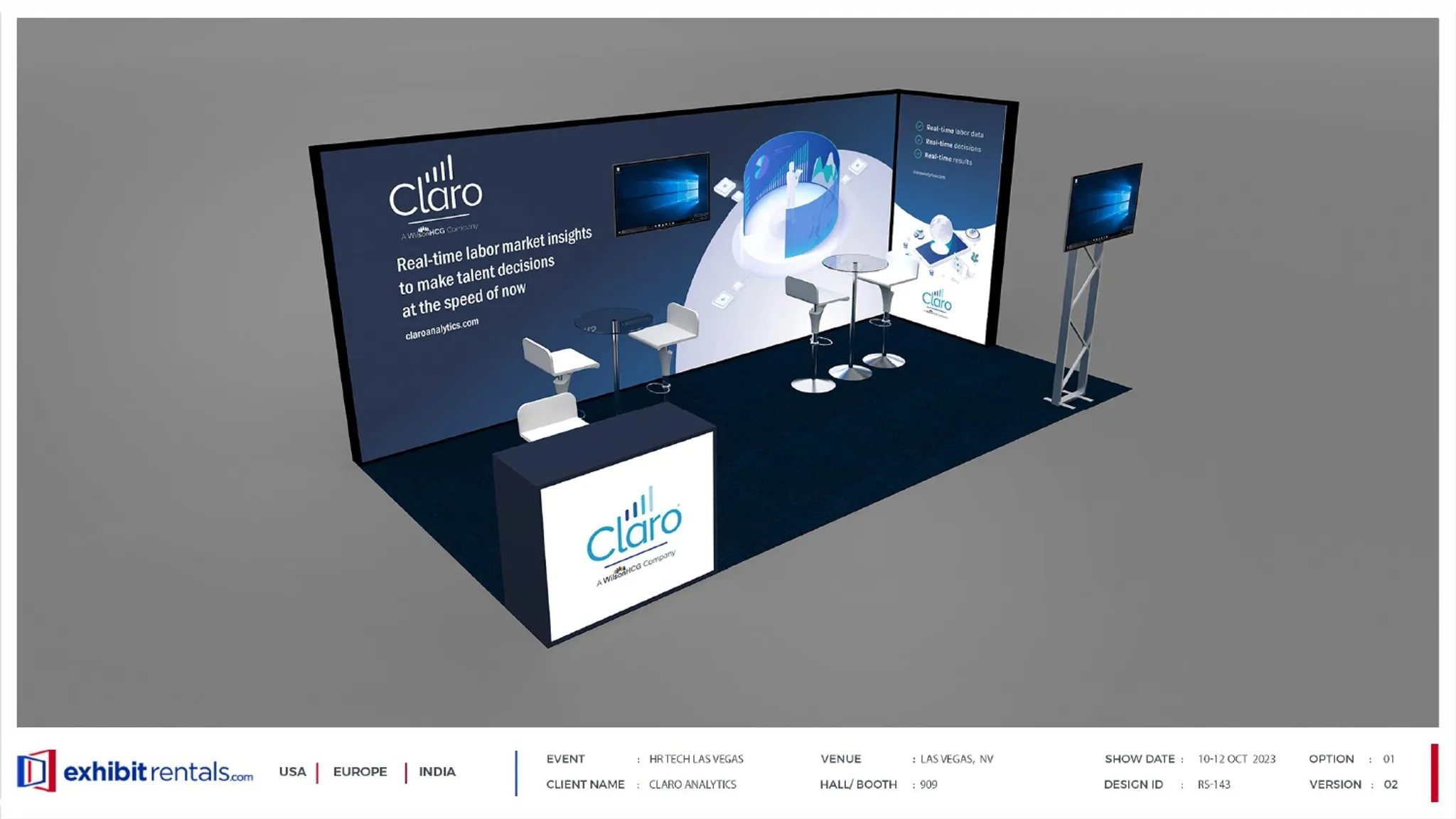 10x20 Inline booth design by Exhibit-Rentals